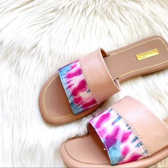 Band slide sandals tie dye square toe nude - Picture 6 of 8